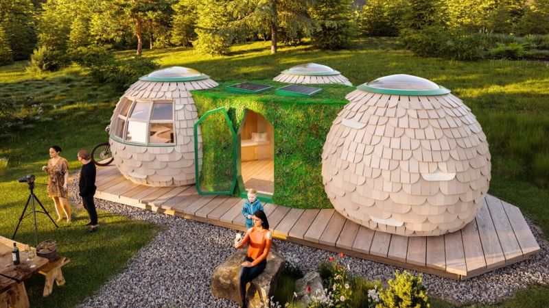 Podhoubí jako stavební materiál budoucnosti. Právě se dokončuje domek z lesklokorky lesklé Podhoubí jako stavební materiál budoucnosti. Právě se dokončuje domek z lesklokorky lesklé
